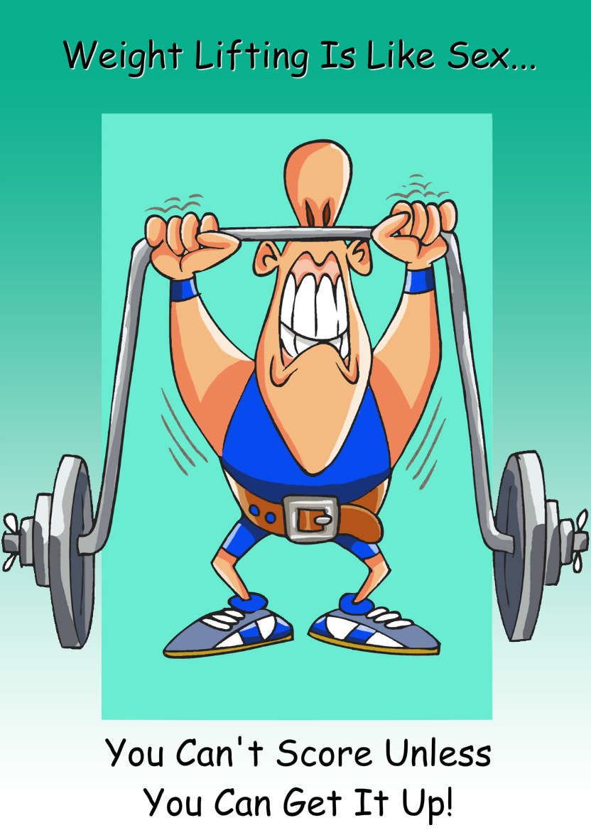 Weight Lifting Humorous Card Front - card made with Crafty Bob's Card Creator