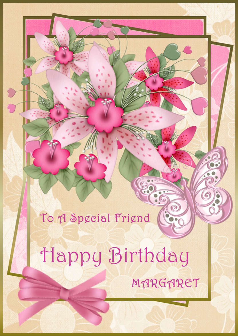 Floral Birthday - card made with Crafty Bob's Card Creator