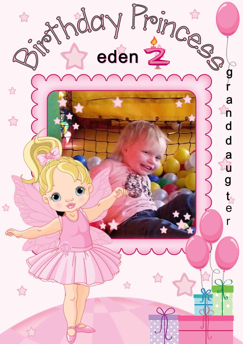 The Birthday Princess - card made with Crafty Bob's Card Creator