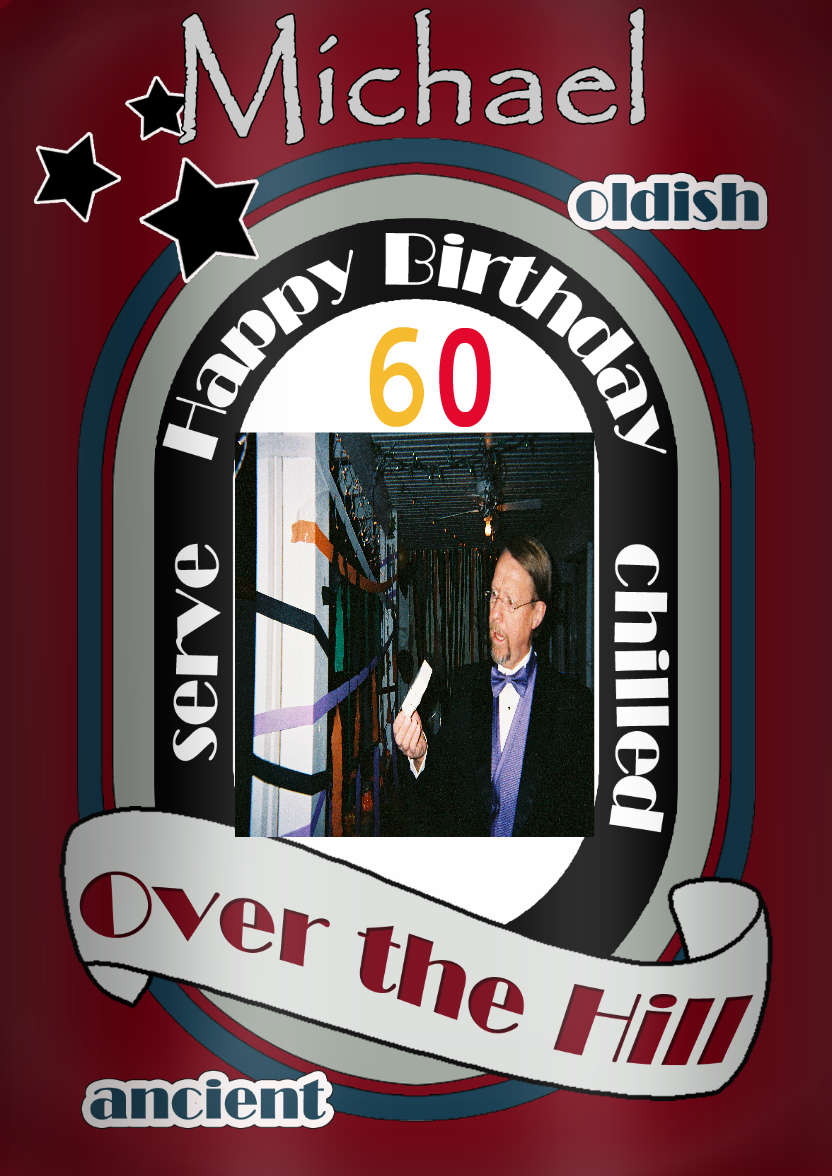 Over the Hill Beer Can Birthday Photo Upload Card - card made with Crafty Bob's Card Creator