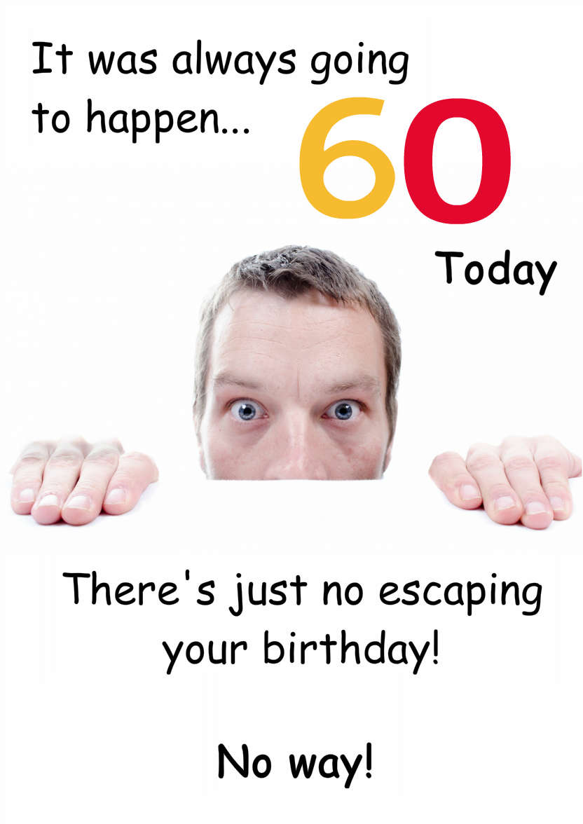 Frightened Man Humorous Card Front - card made with Crafty Bob's Card Creator