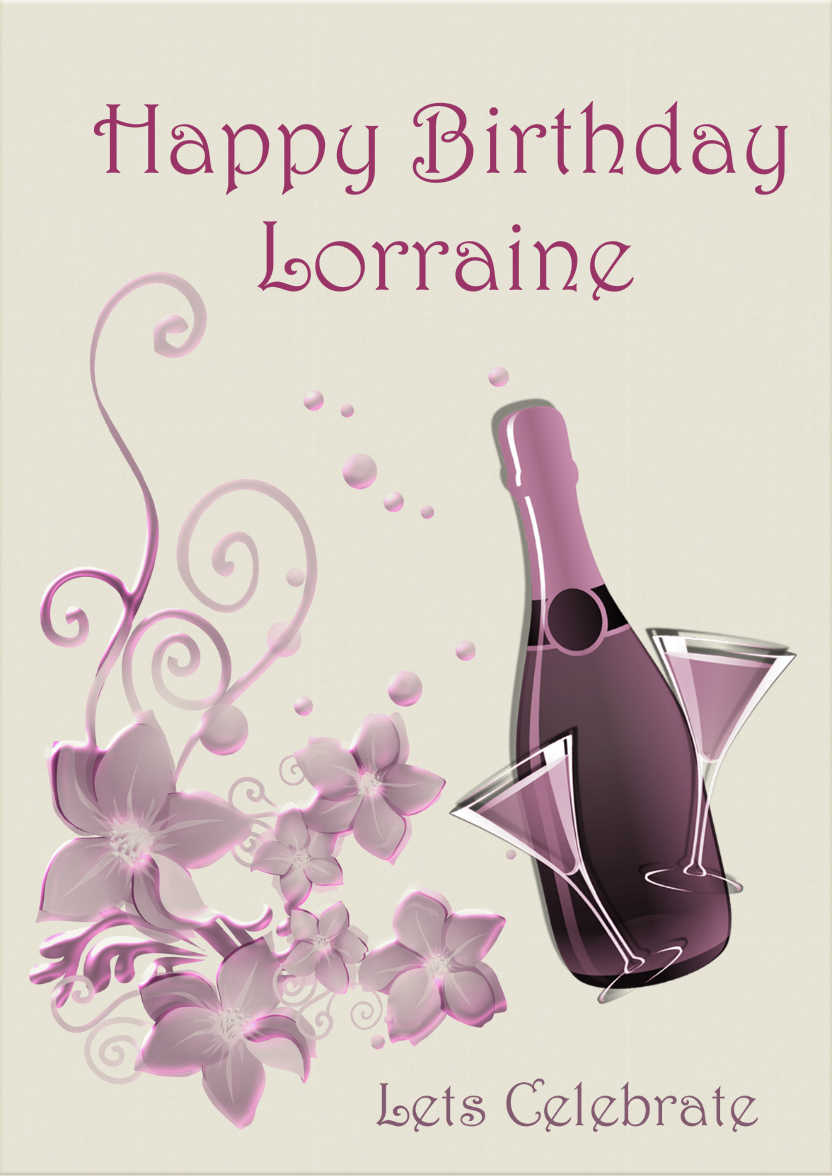 Champagne and Flowers - card made with Crafty Bob's Card Creator