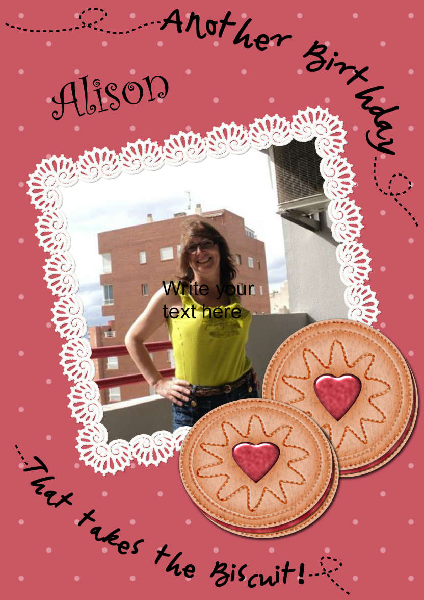 Birthday Jammy Dodgers Biscuits Photo Upload Card - card made with Crafty Bob's Card Creator