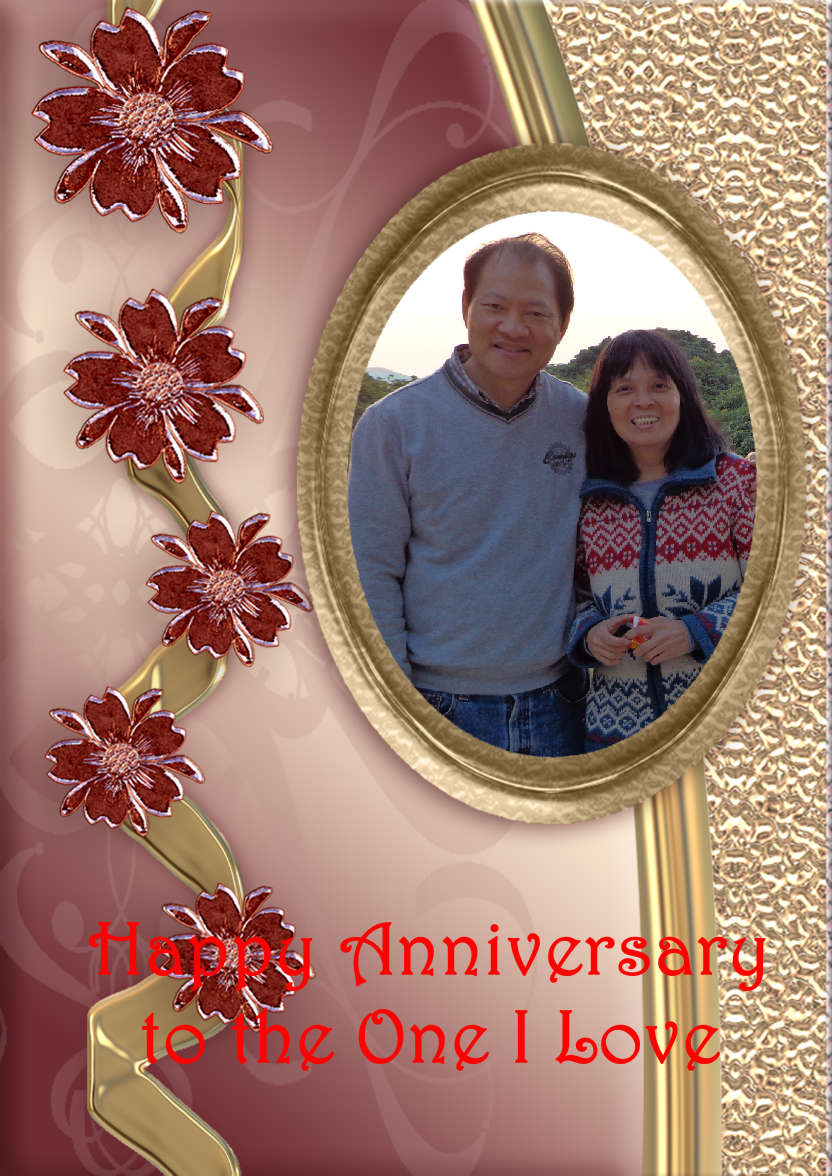 Glass Flowers Anniversary Card - card made with Crafty Bob's Card Creator