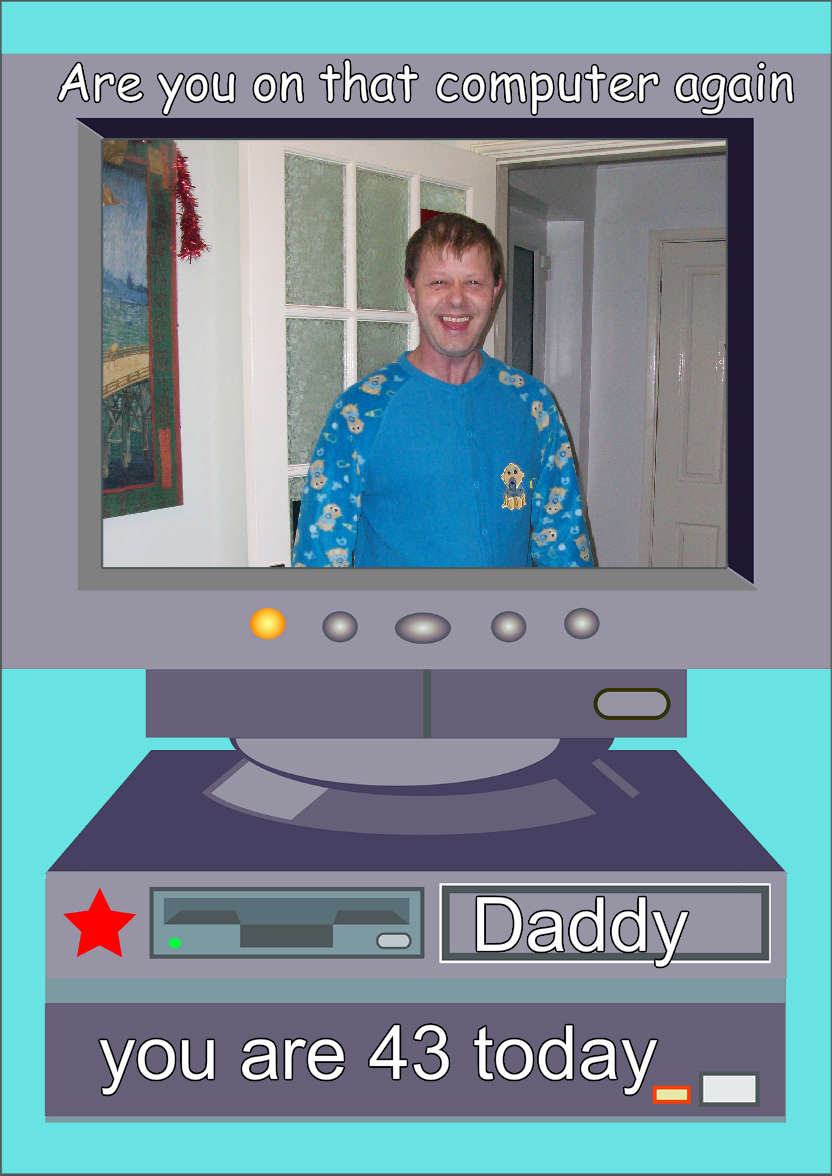 Computer Geek - card made with Crafty Bob's Card Creator