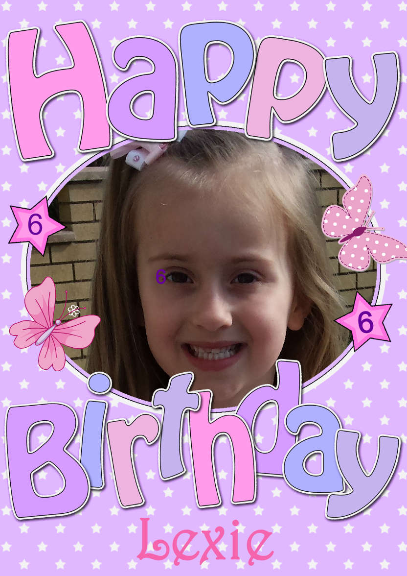 Birthday Stars Photo Upload Card - card made with Crafty Bob's Card Creator