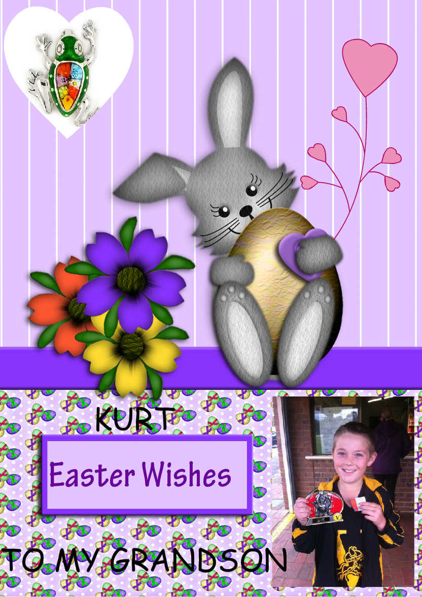 Easter Bunny with Egg - card made with Crafty Bob's Card Creator