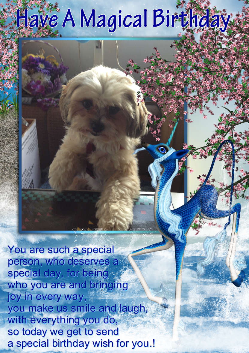 Water Unicorn Fantasy Custom Photo Card - card made with Crafty Bob's Card Creator