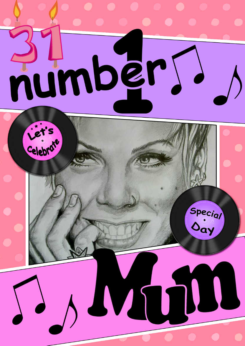 No 1 Mum Record Photo Upload Card - card made with Crafty Bob's Card Creator