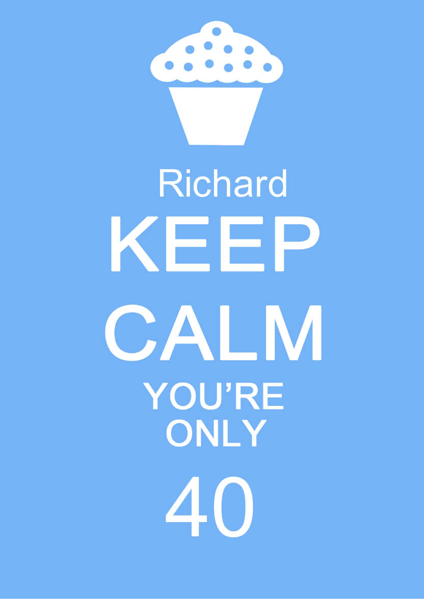 Keep Calm You're Only -  Blue - card made with Crafty Bob's Card Creator