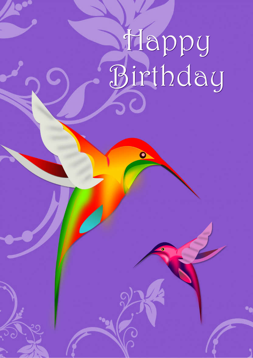 Hummingbirds - card made with Crafty Bob's Card Creator