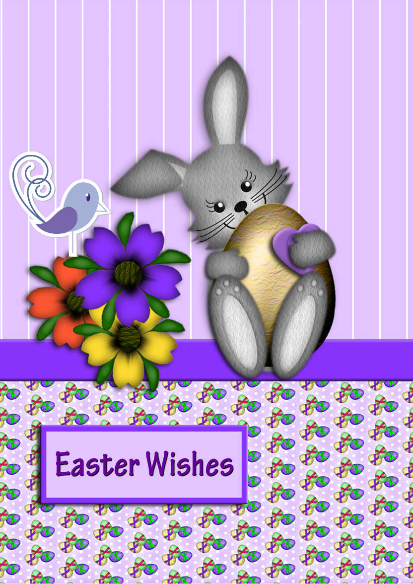 Easter Bunny with Egg - card made with Crafty Bob's Card Creator
