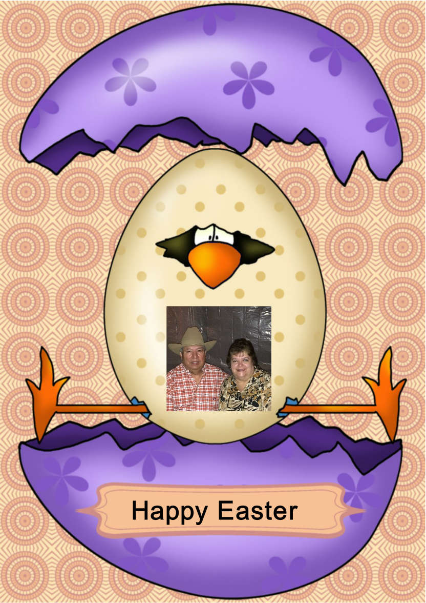 Yippee Chick Easter - card made with Crafty Bob's Card Creator