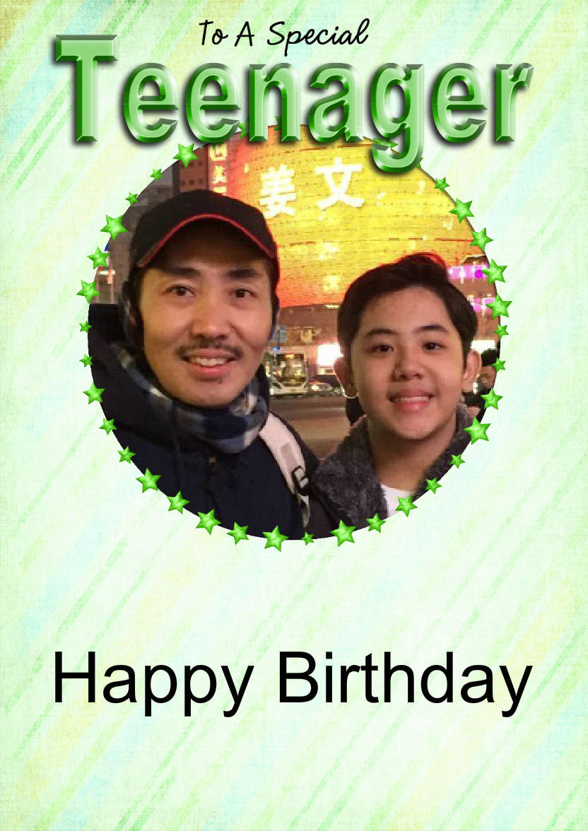 Special Teenager Card Boy - card made with Crafty Bob's Card Creator