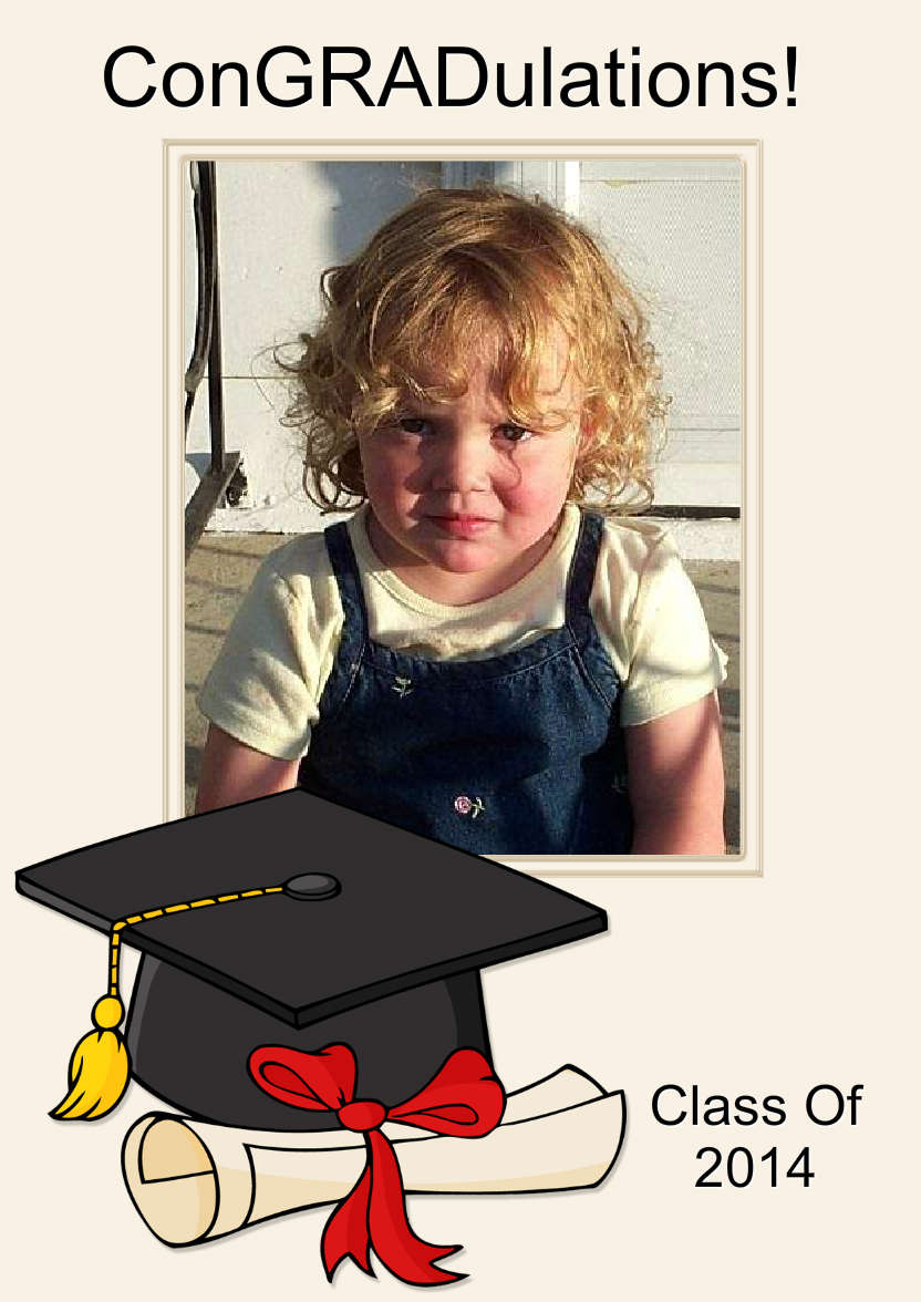 Graduation Aperture Card Front - card made with Crafty Bob's Card Creator