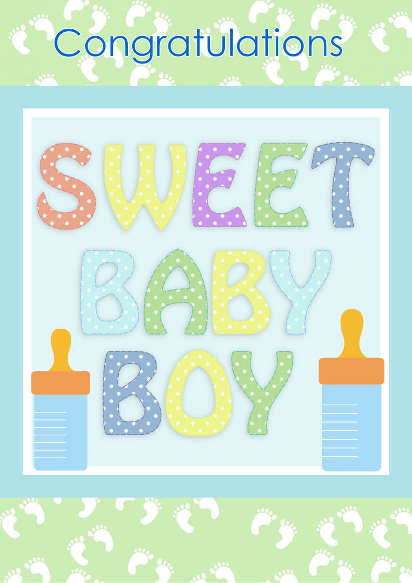 Sweet Baby Boy - card made with Crafty Bob's Card Creator
