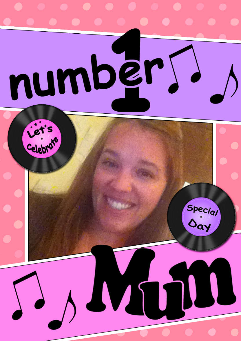 No 1 Mum Record Photo Upload Card - card made with Crafty Bob's Card Creator