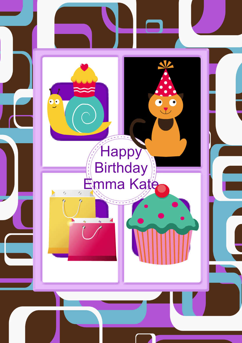 Retro Squares Multi Photo Card - card made with Crafty Bob's Card Creator