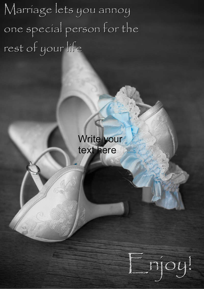 Wedding Shoes Humorous Card Front - card made with Crafty Bob's Card Creator
