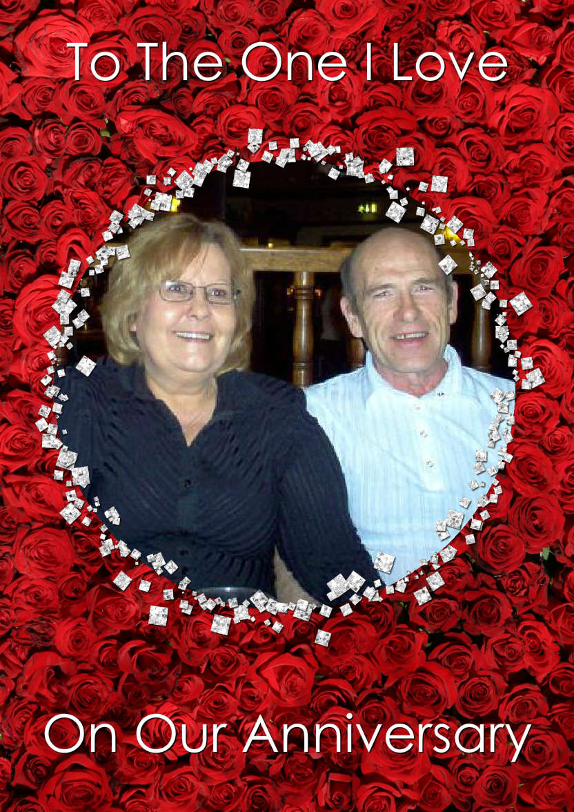 Roses and Diamonds Aperture Card - card made with Crafty Bob's Card Creator