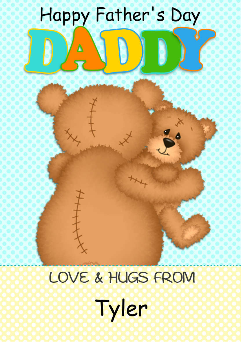 Bear Hug Daddy Card - card made with Crafty Bob's Card Creator