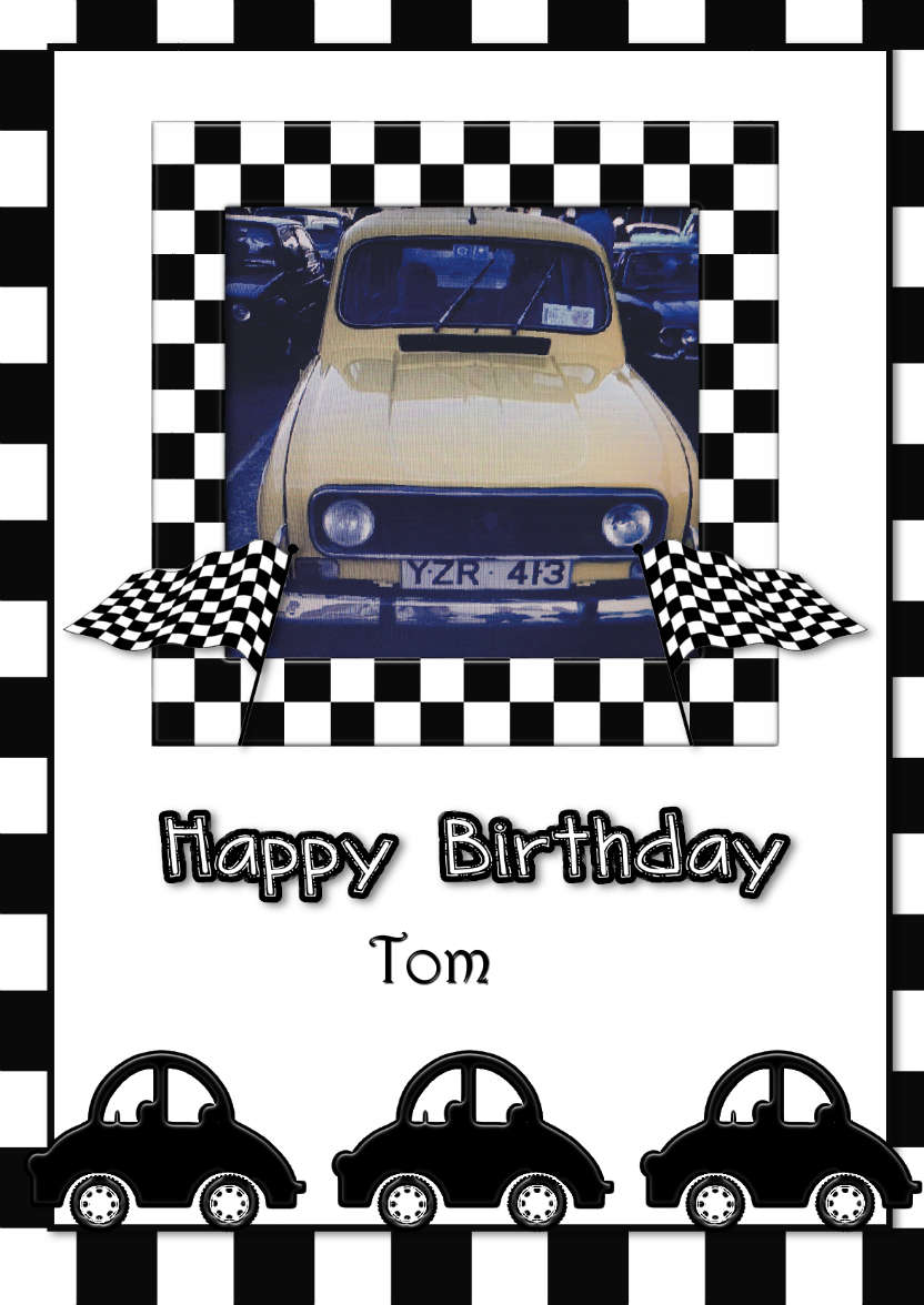 Racing Cars - card made with Crafty Bob's Card Creator