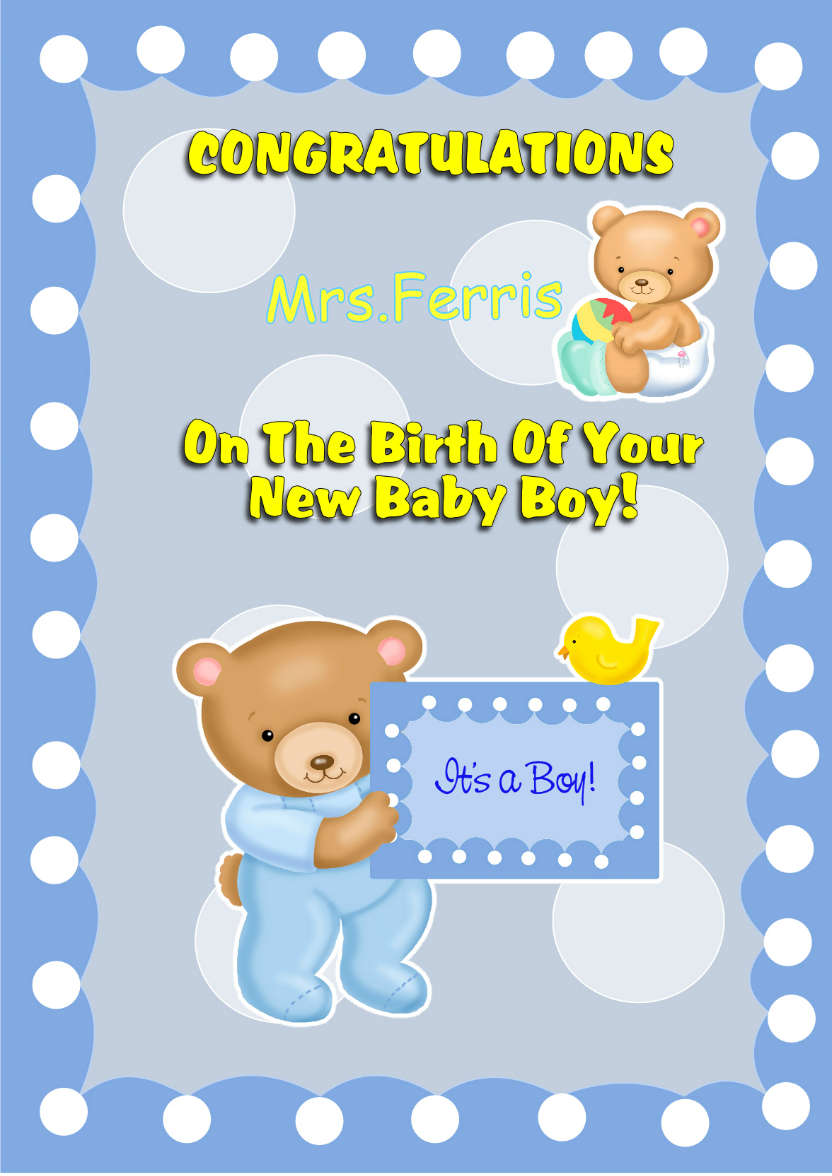 Baby Boy - card made with Crafty Bob's Card Creator