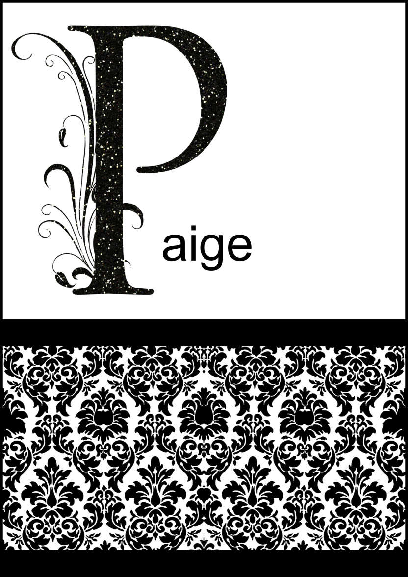 Damask Monogram Letter P Card - card made with Crafty Bob's Card Creator