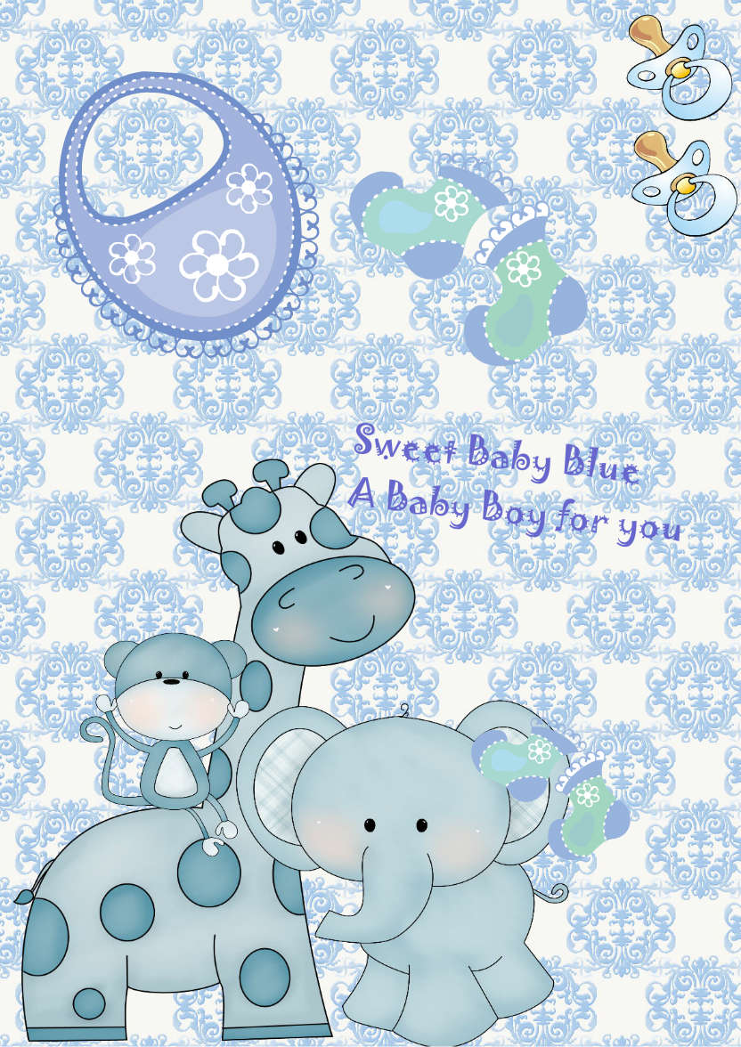 New Baby Boy - card made with Crafty Bob's Card Creator