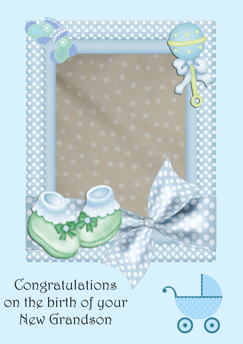 New Baby Boy Aperture Frame Card Front - card made with Crafty Bob's Card Creator