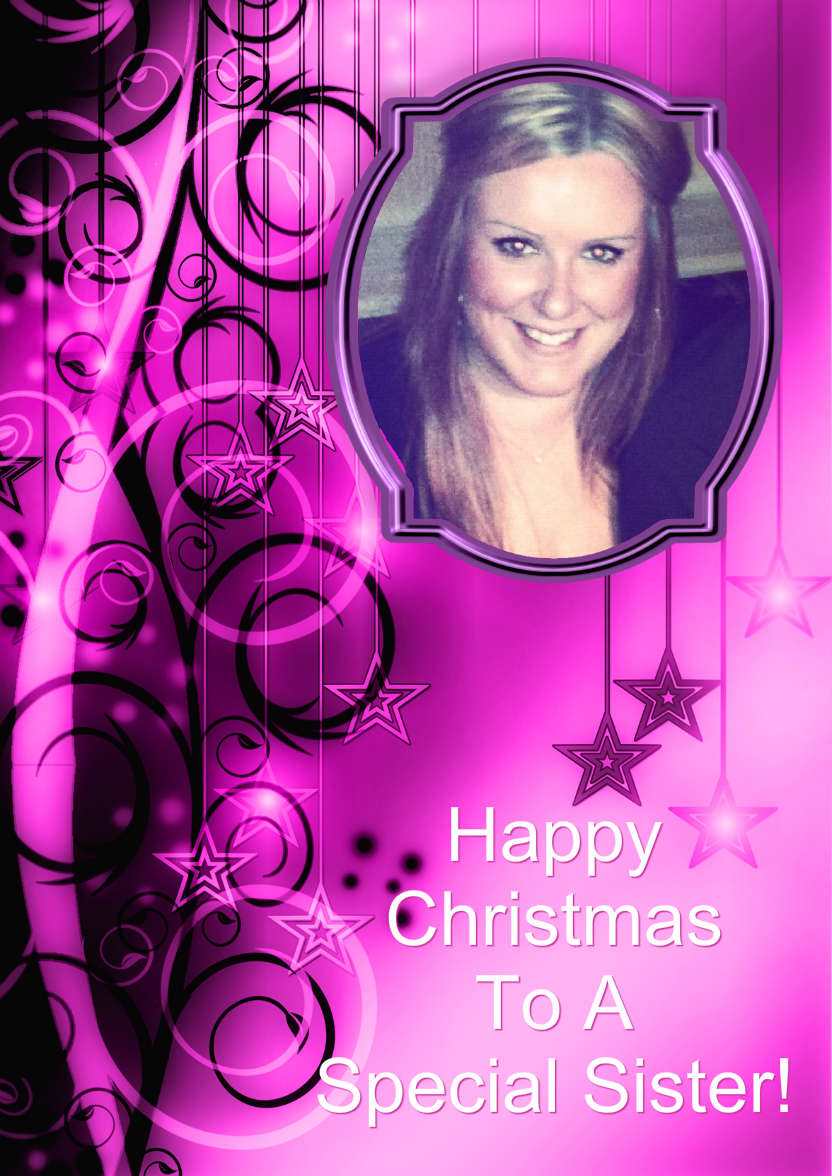 Pink Christmas Stars Aperture - card made with Crafty Bob's Card Creator