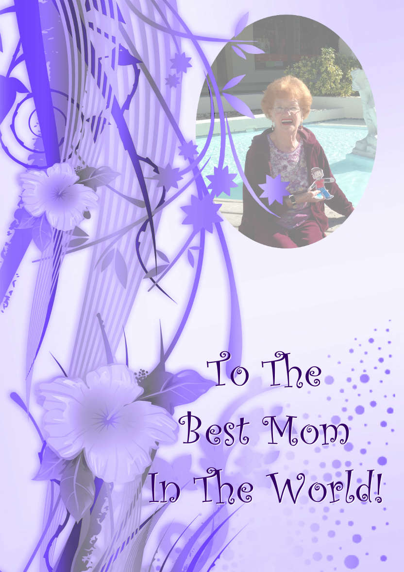Purple Flourish Photo Card - card made with Crafty Bob's Card Creator