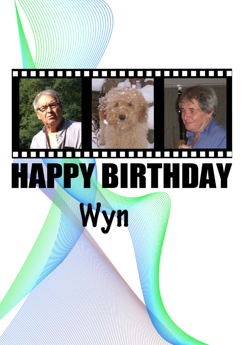 Filmstrip Birthday Aperture Card Blue - card made with Crafty Bob's Card Creator