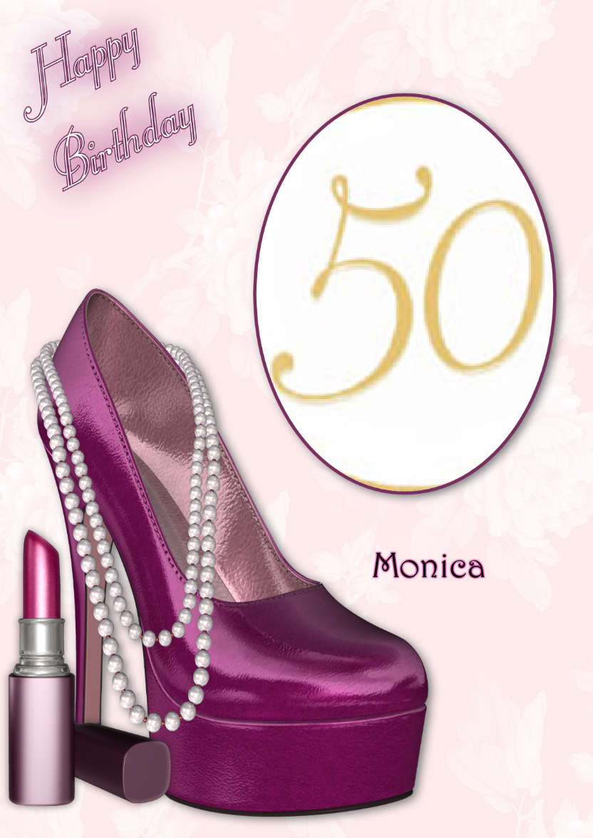 Magenta Shoe - Birthday Card - card made with Crafty Bob's Card Creator