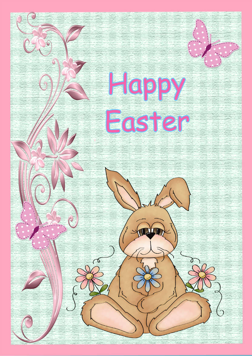Gorgeous Easter Bunny - card made with Crafty Bob's Card Creator