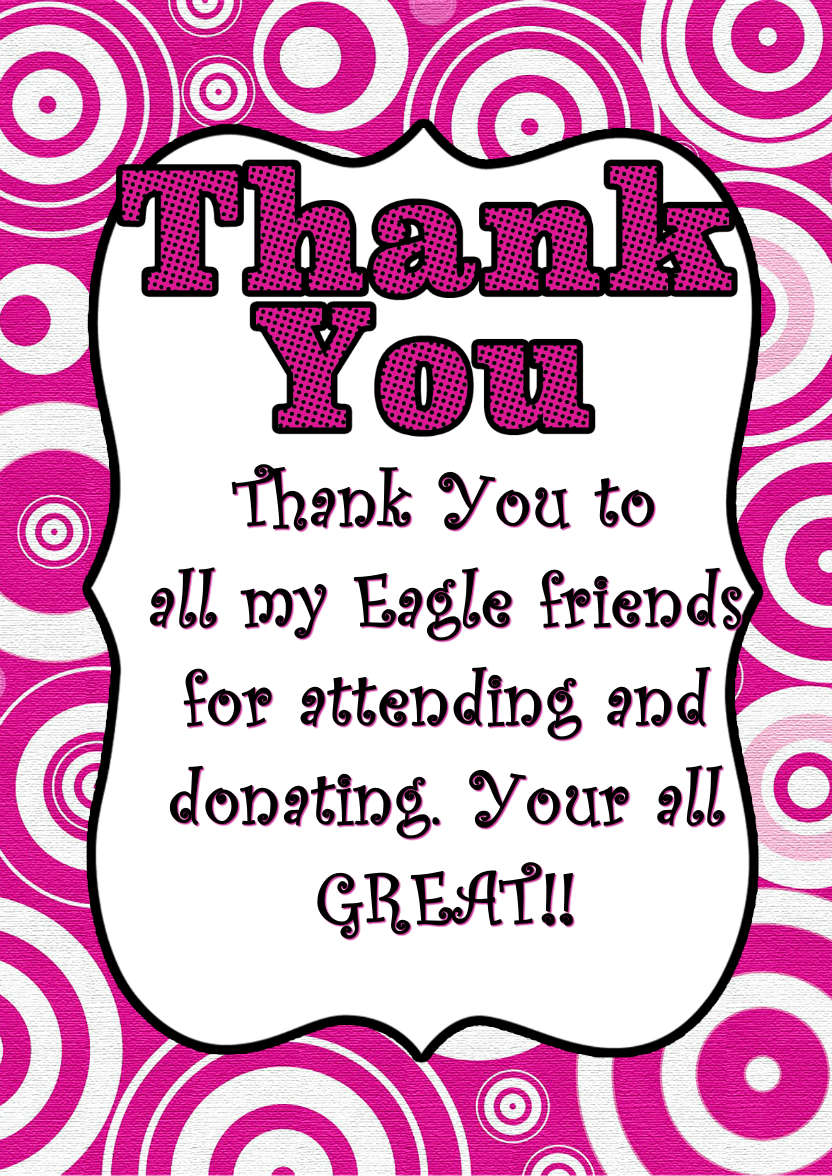 Retro Circles Thank You Card Front Pink - card made with Crafty Bob's Card Creator