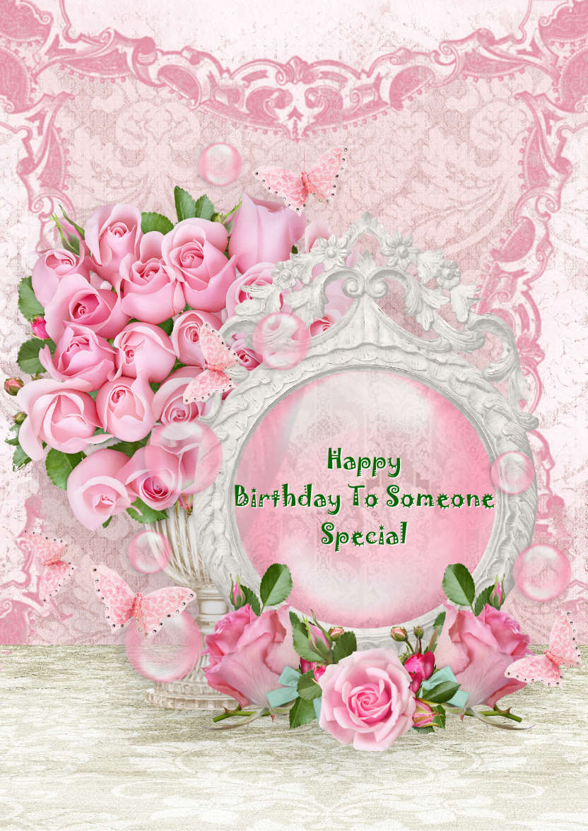 Lace and Roses Card Front - card made with Crafty Bob's Card Creator