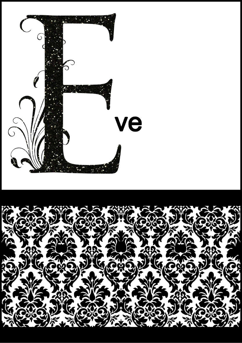 Damask Monogram Letter E Card - card made with Crafty Bob's Card Creator