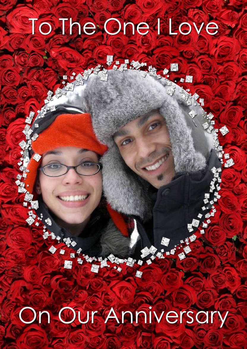 Roses and Diamonds Aperture Card - card made with Crafty Bob's Card Creator