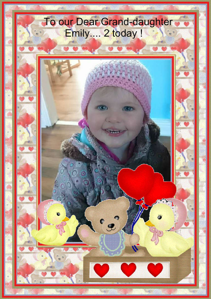 Bear and Duck Birthday - card made with Crafty Bob's Card Creator