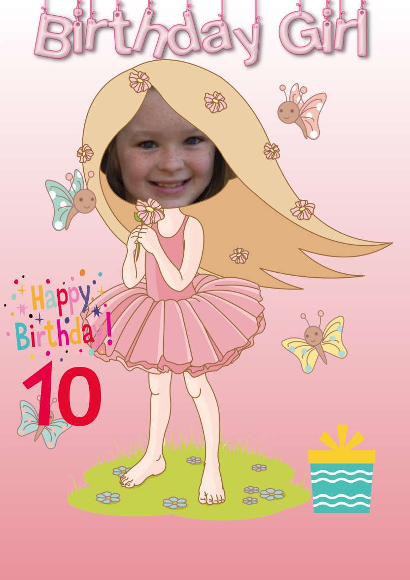 The Birthday Girl & Her Friends - card made with Crafty Bob's Card Creator