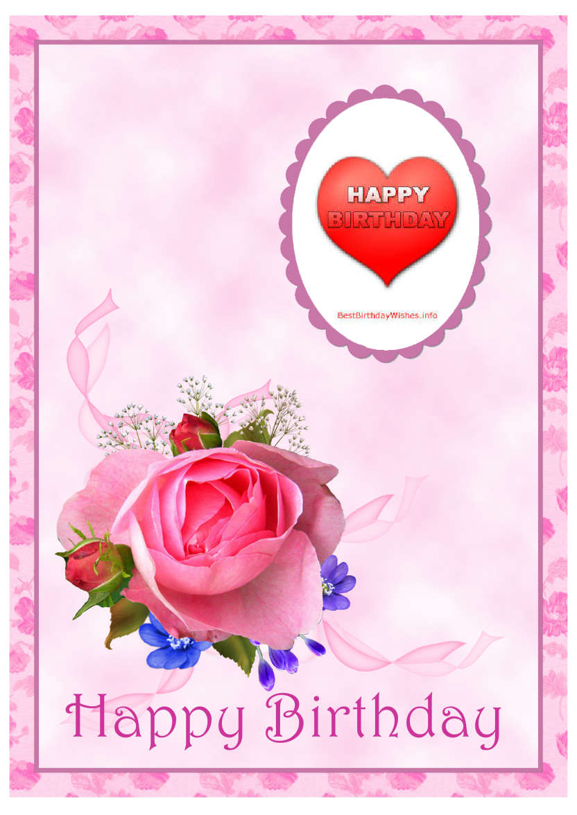 Pink Rose Spray - card made with Crafty Bob's Card Creator