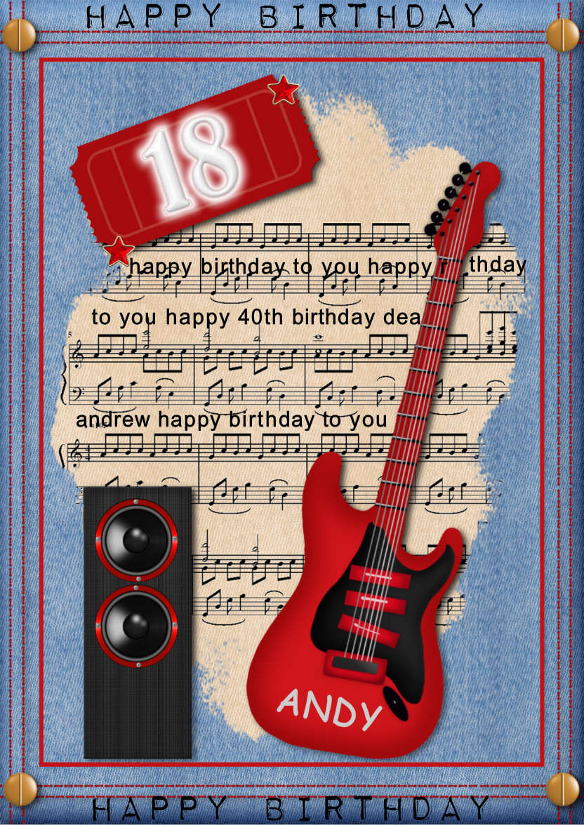 Musical Birthday - card made with Crafty Bob's Card Creator