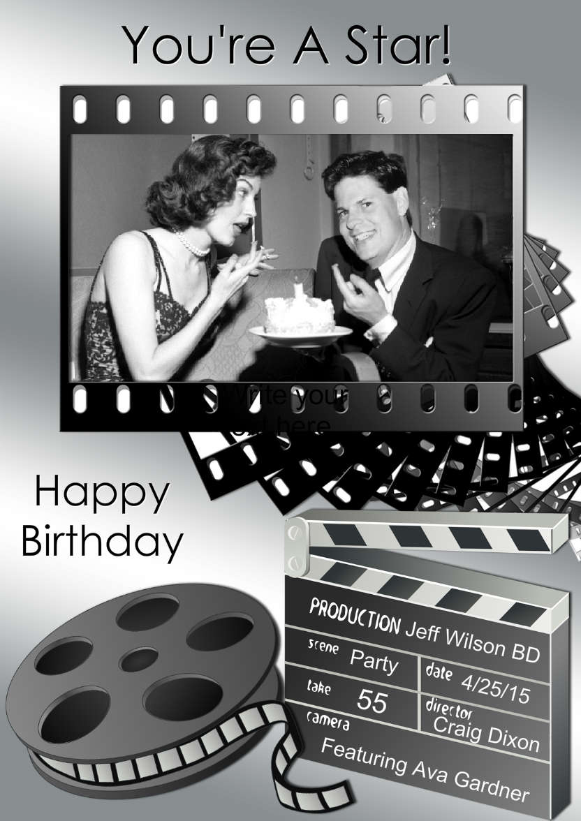 Movie Star Photo Card - card made with Crafty Bob's Card Creator