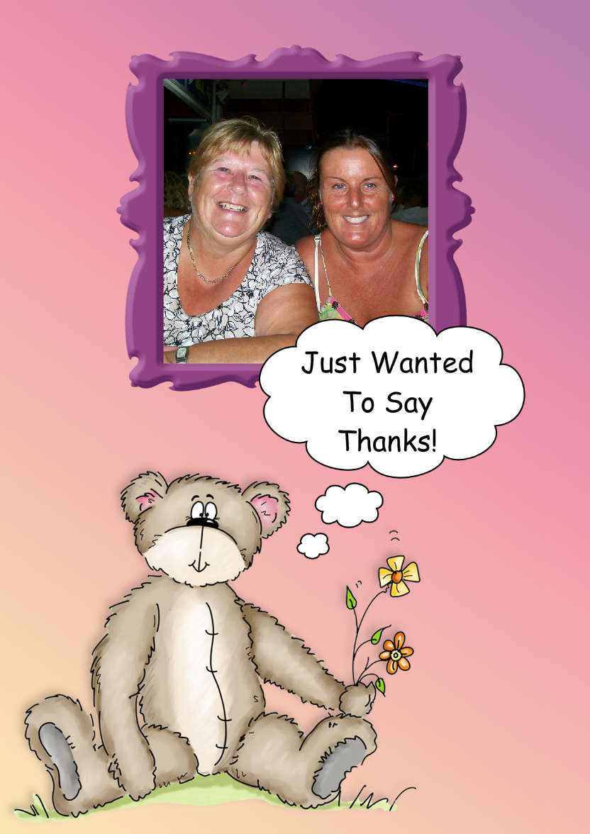 Thank You Teddy Aperture Card Front - card made with Crafty Bob's Card Creator