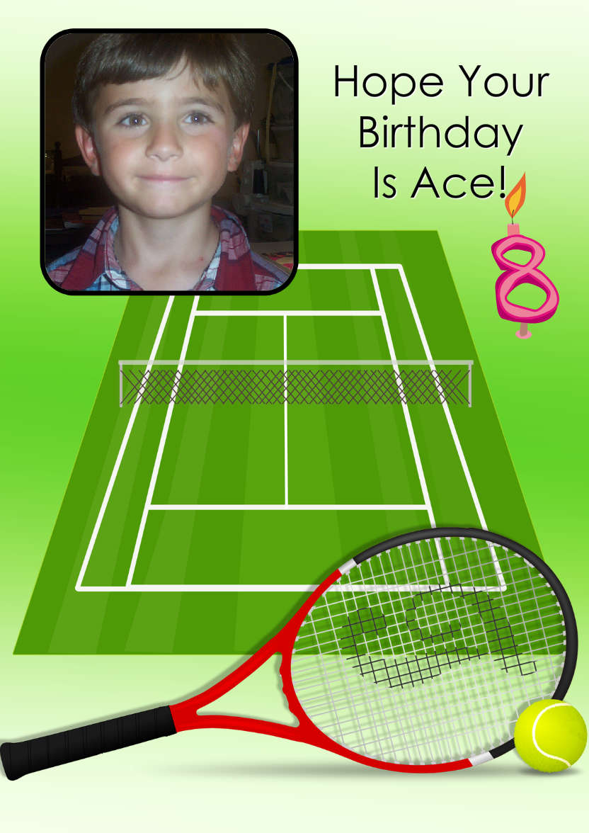 Tennis Apeture Photo Card - card made with Crafty Bob's Card Creator
