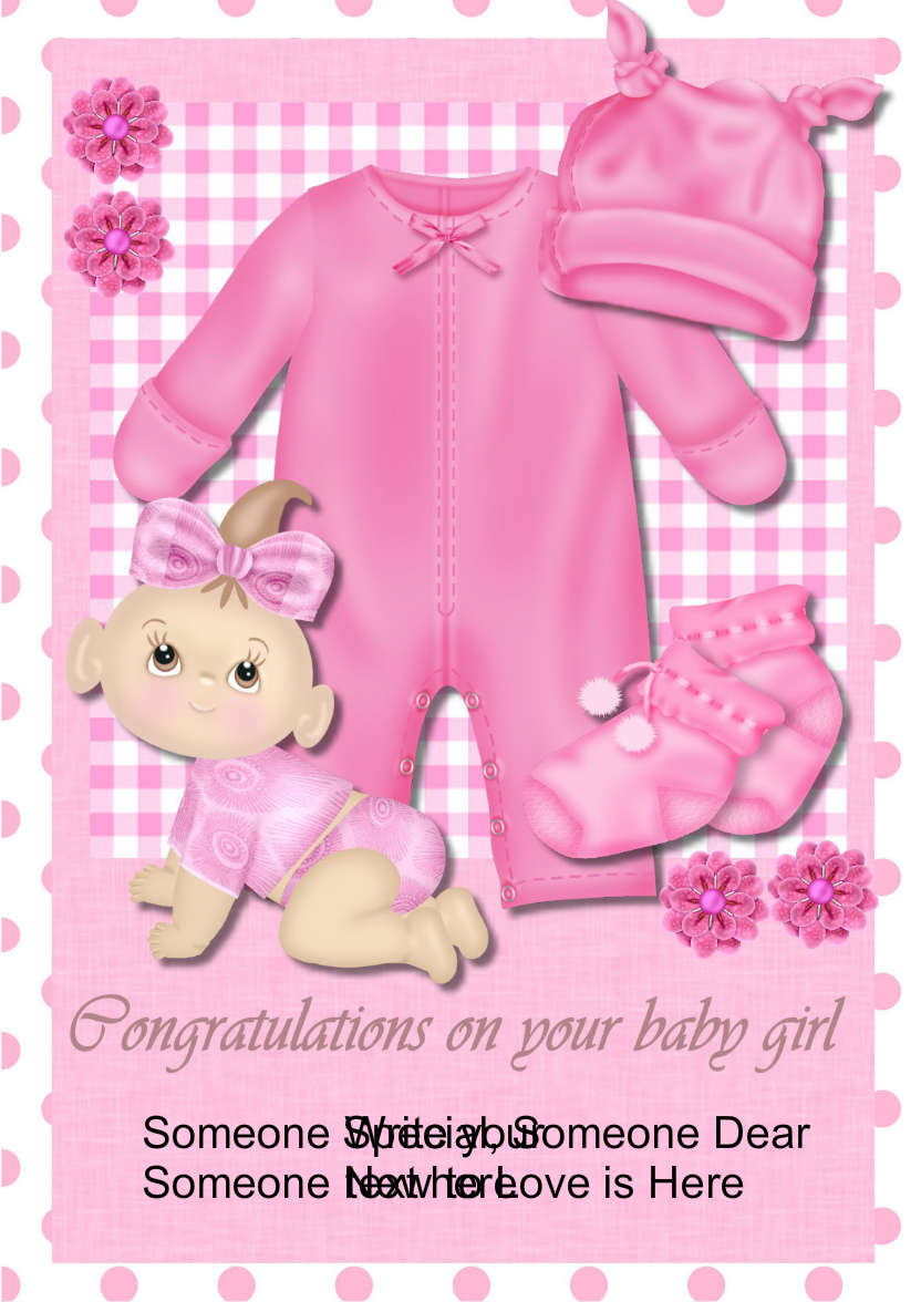 New Baby Girl - card made with Crafty Bob's Card Creator