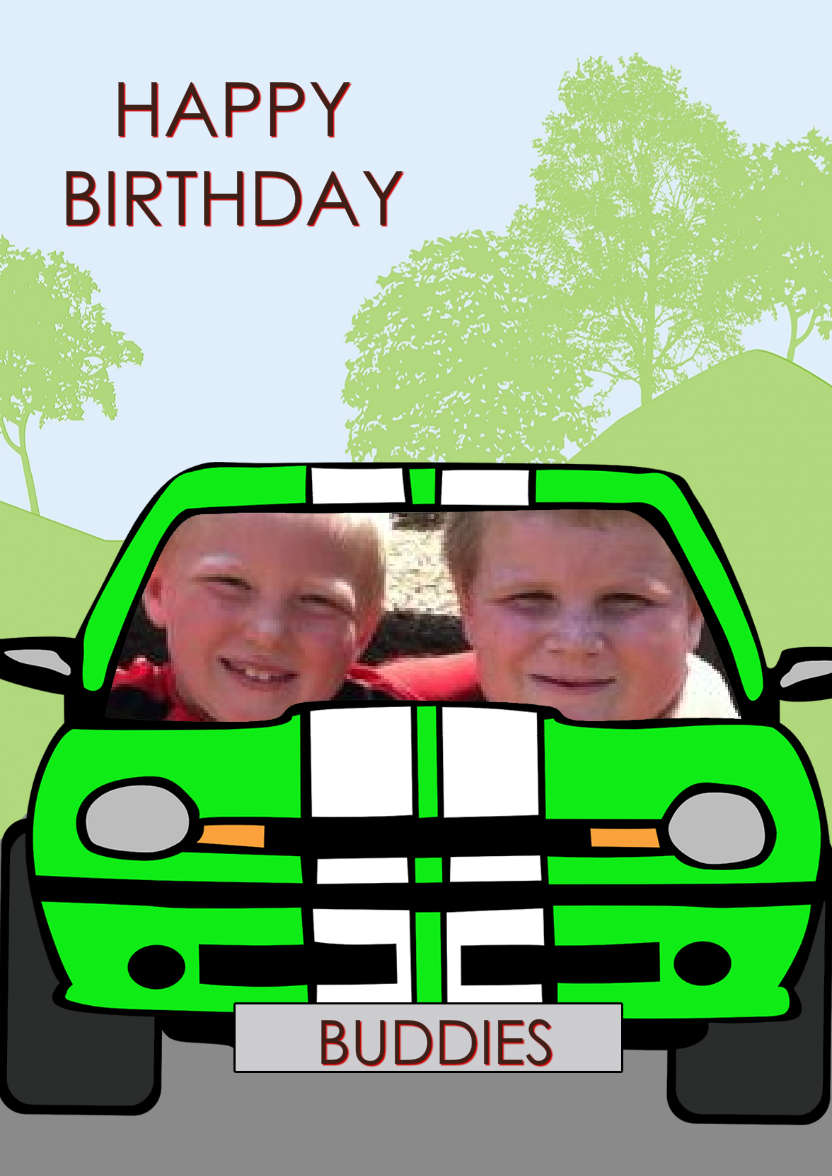Boy Racer - card made with Crafty Bob's Card Creator