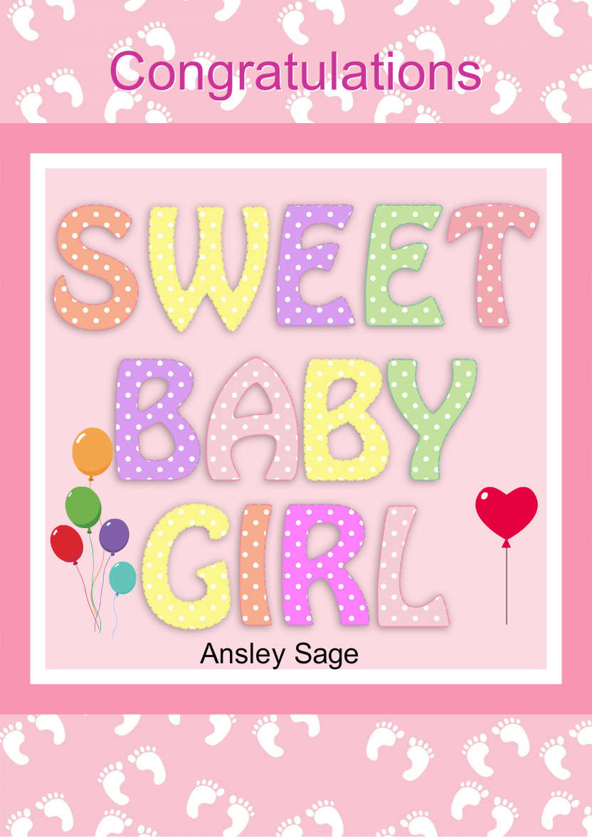 Sweet Baby Girl - card made with Crafty Bob's Card Creator