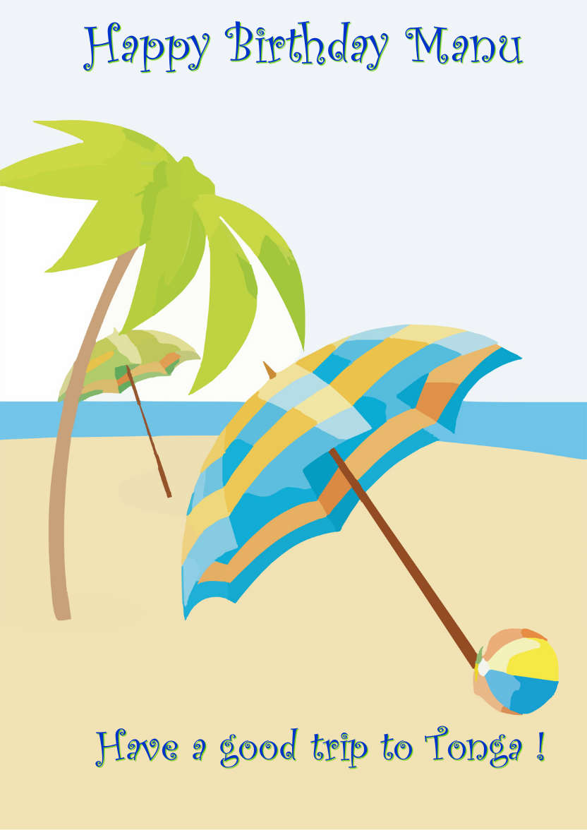 Bon Voyage Beach Parasol - card made with Crafty Bob's Card Creator